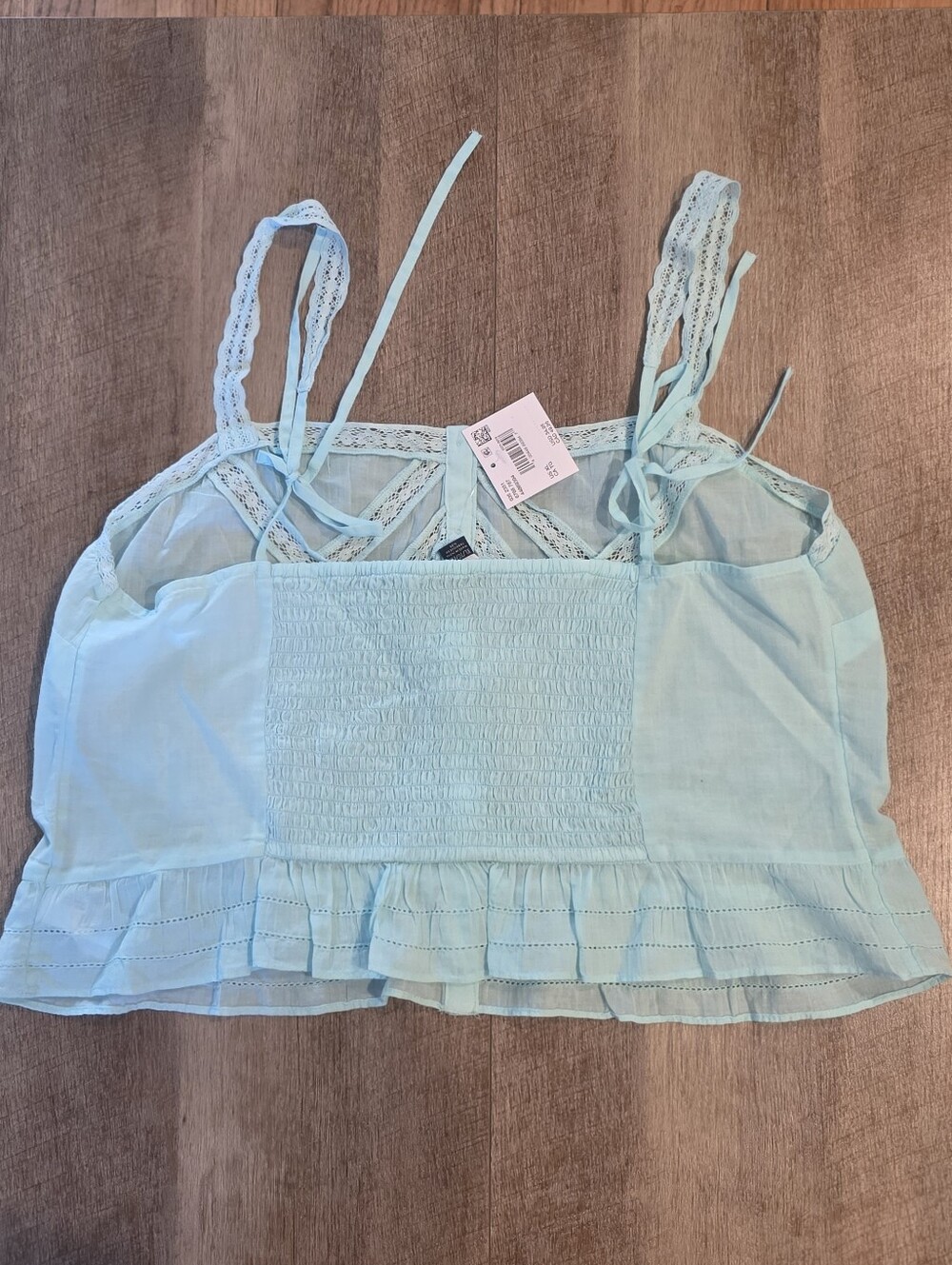 American Eagle Outfitters Mint Lace-Trim Button-Front Cropped Top. Size XL. NWT - Picture 5 of 8
